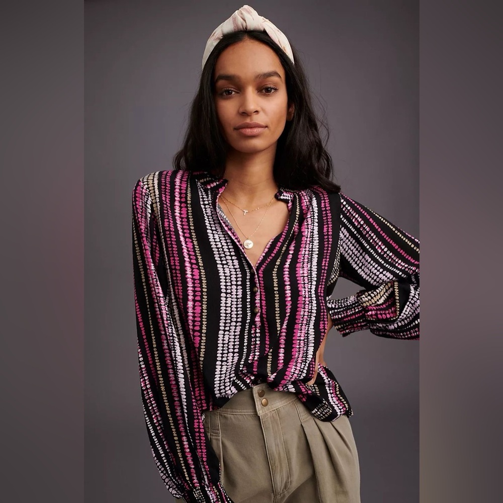 Anthro Maeve Colette Peasant Blouse Sz. Medium - Picture 12 of 13